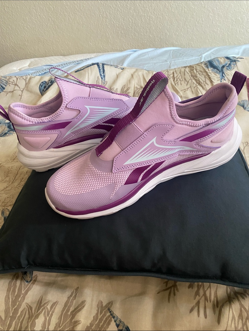 Reebok Women’s Slip-On Athletic Sneakers - Light Pink & Purple
